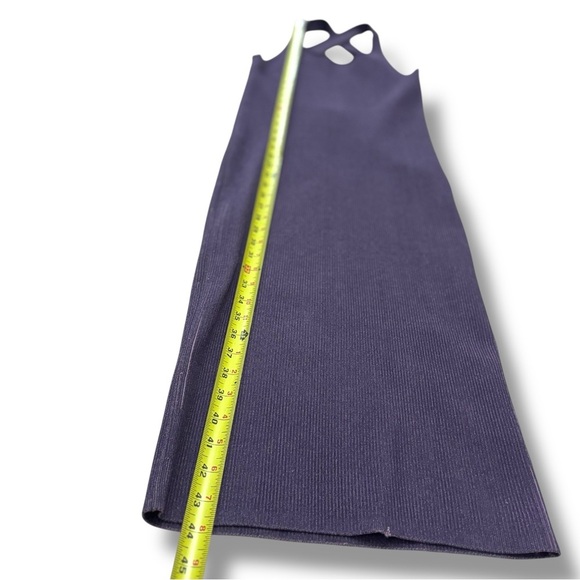 Le Ore Bandier Sea Fog Purple Ribbed Knit Bodycon Midi Dress - Medium - Picture 5 of 8